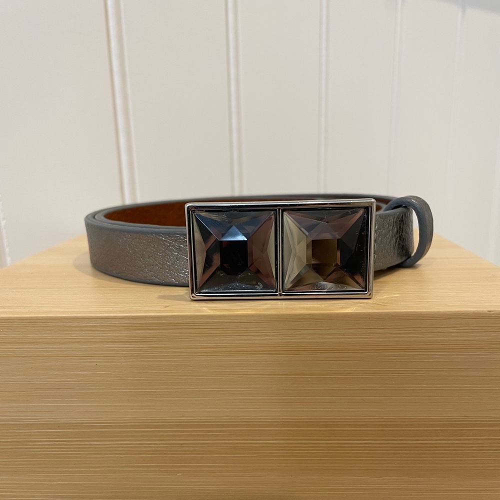 Banana Republic silver metallic leather belt size S